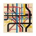 London Subway Map Art Canvas — Retro Abstract Transit Wall Decor