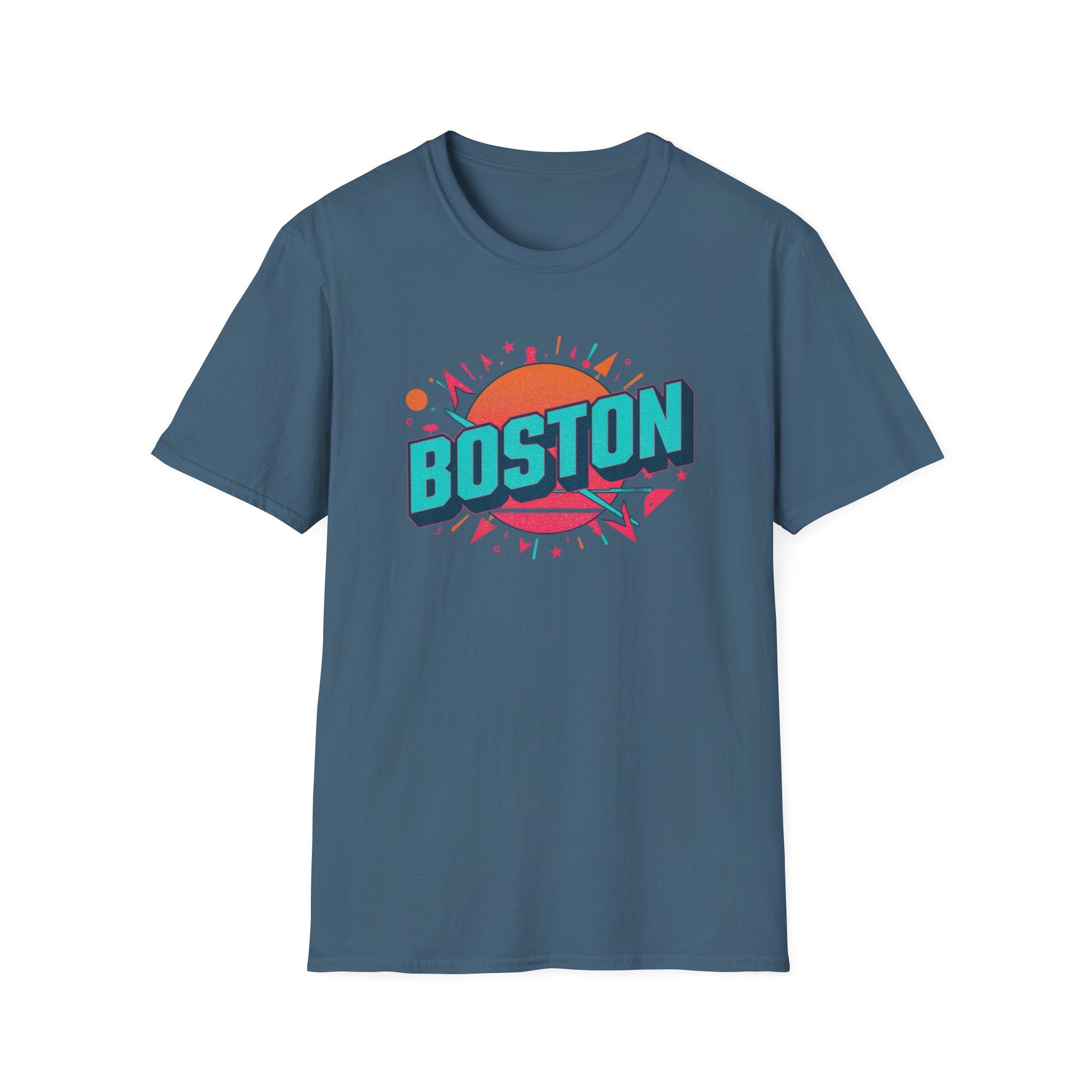 Boston Retro Sunset T-Shirt — Colorful City Graphic Tee