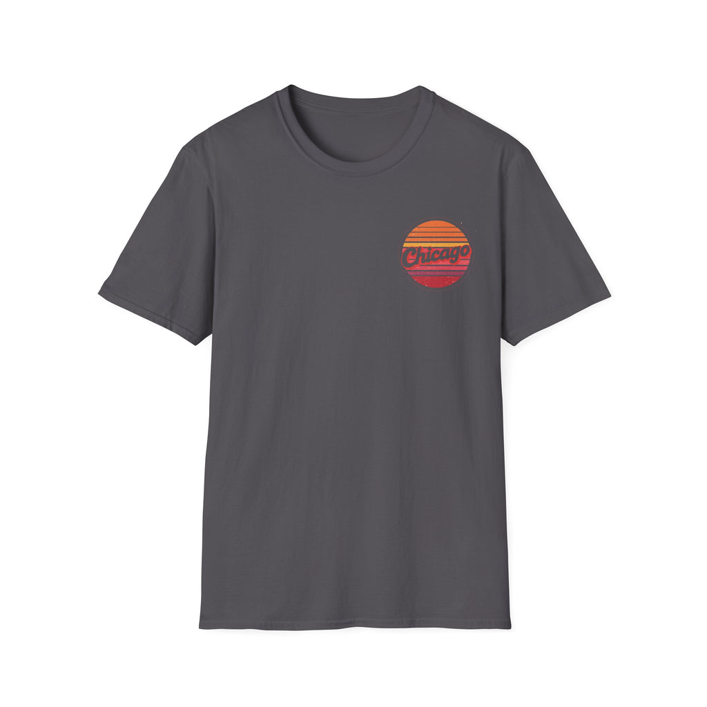 Chicago Retro Sunset T-Shirt | Vintage City Logo Tee