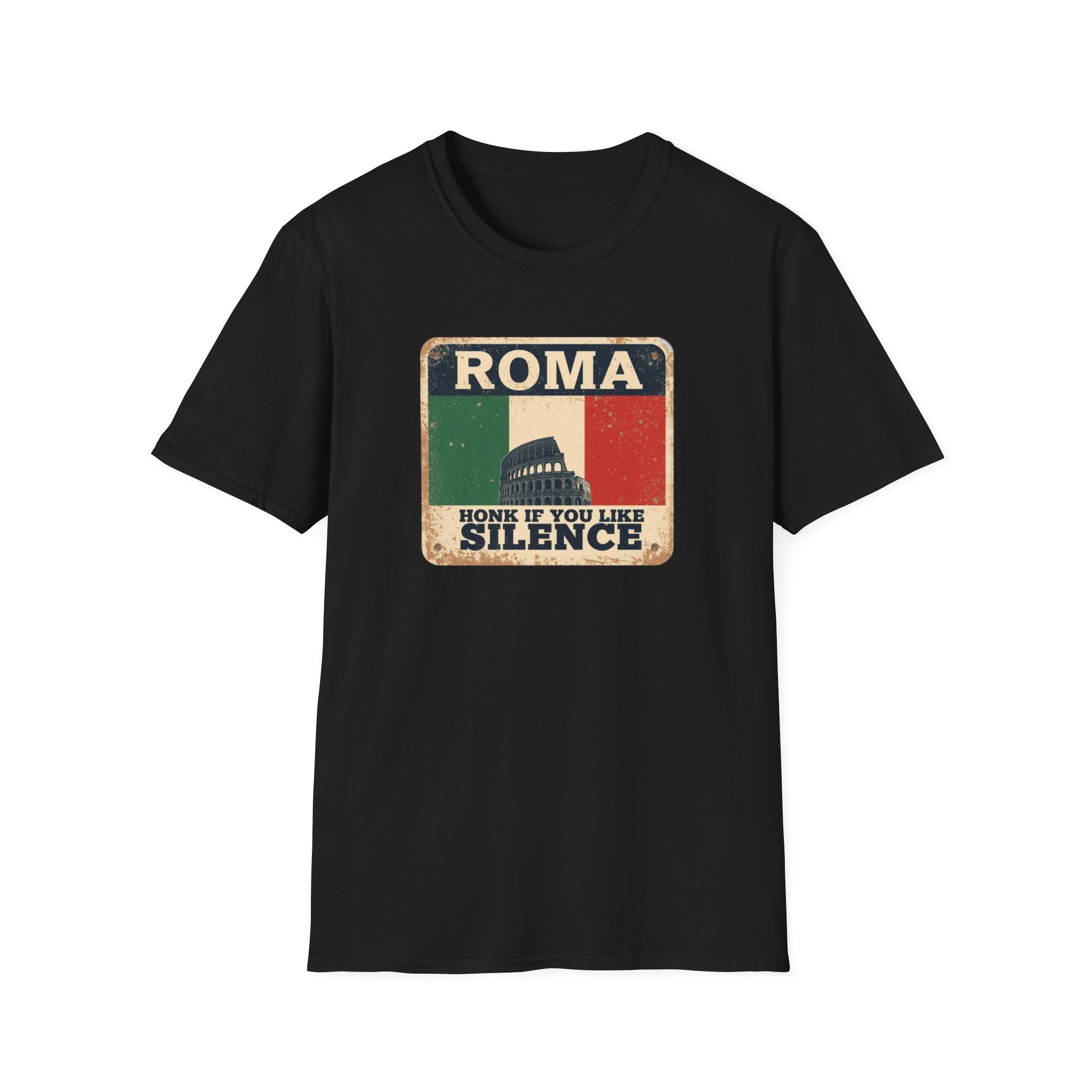 Roma Vintage Italy T-Shirt — "Honk If You Like Silence" Retro Rome Tee