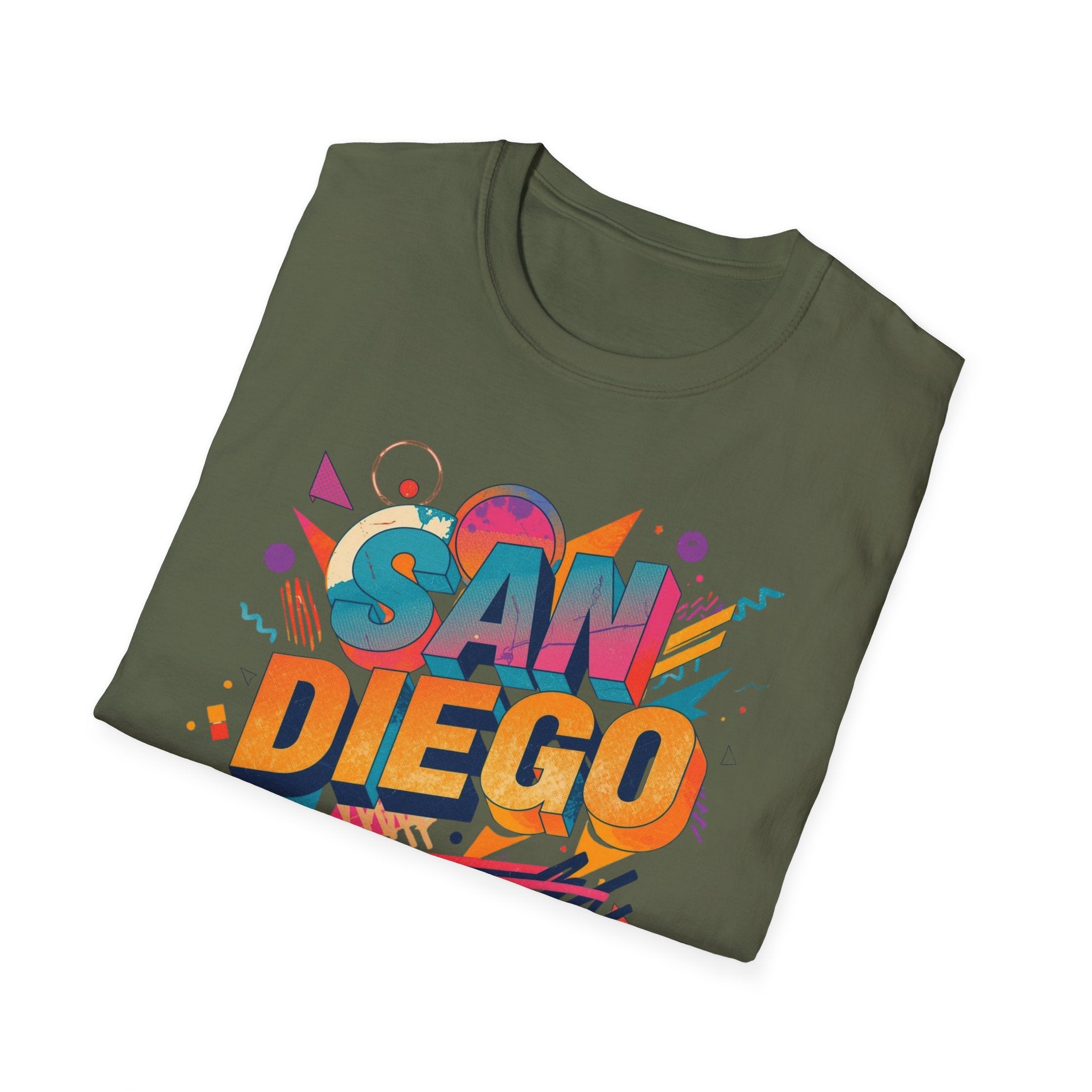 San Diego Retro Graphic T‑Shirt — Colorful 80s Style City Tee