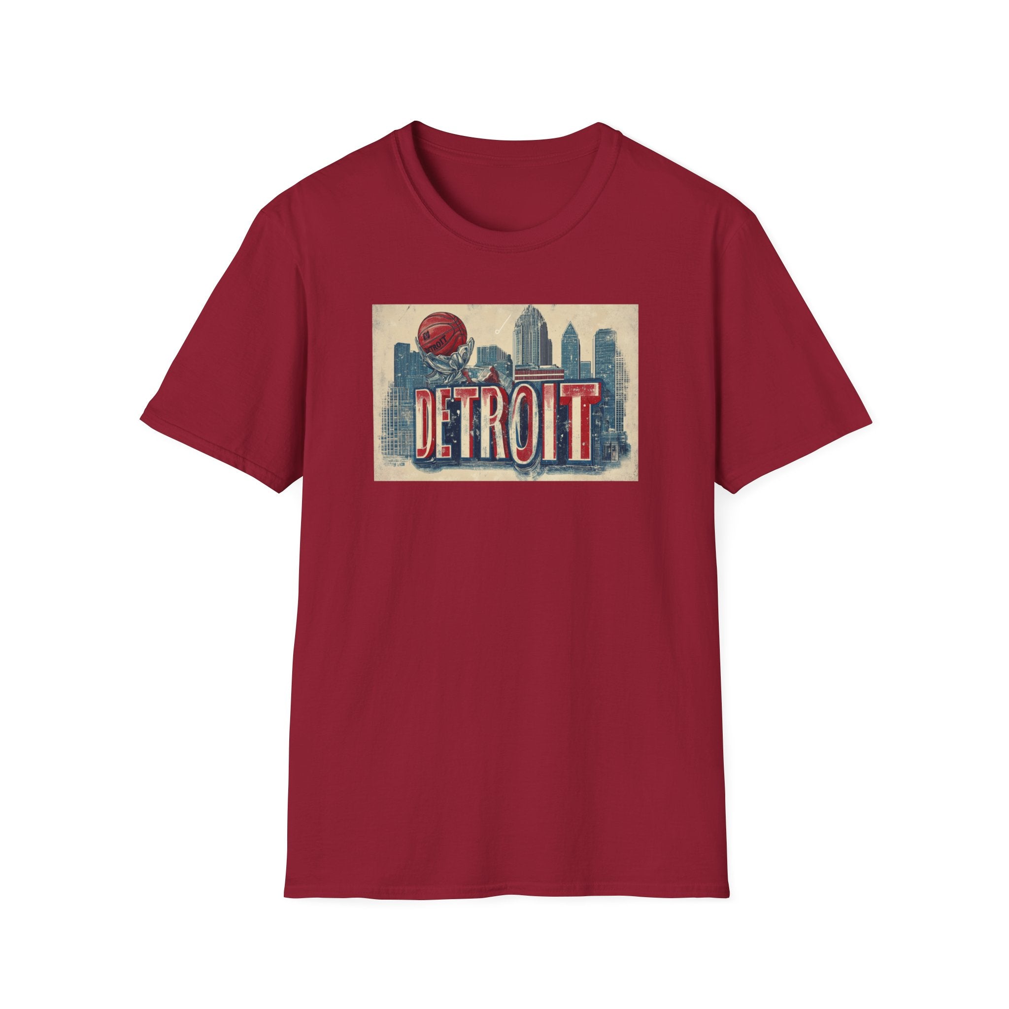 Detroit skyline vintage postcard T-Shirt | Retro city skyline tee