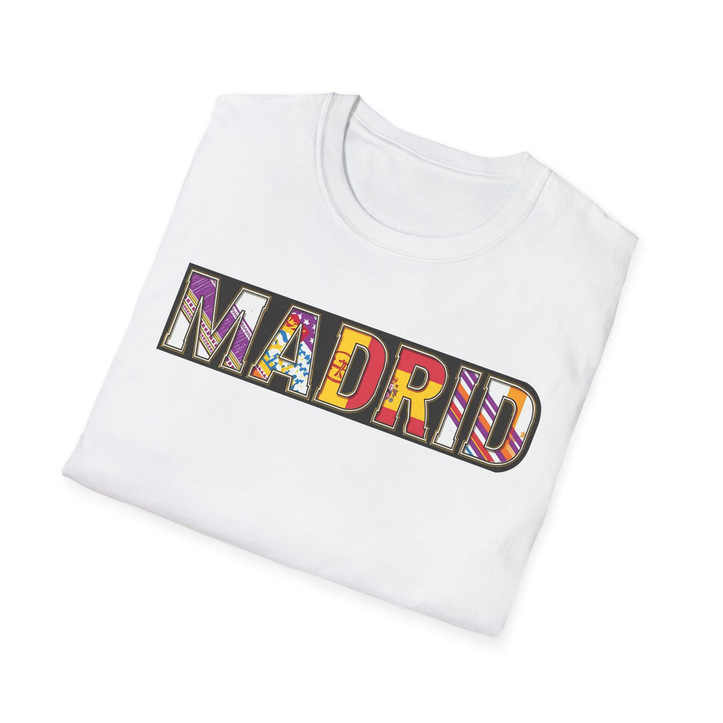 Madrid Colorful Lettering T-Shirt | City Typography Travel Shirt