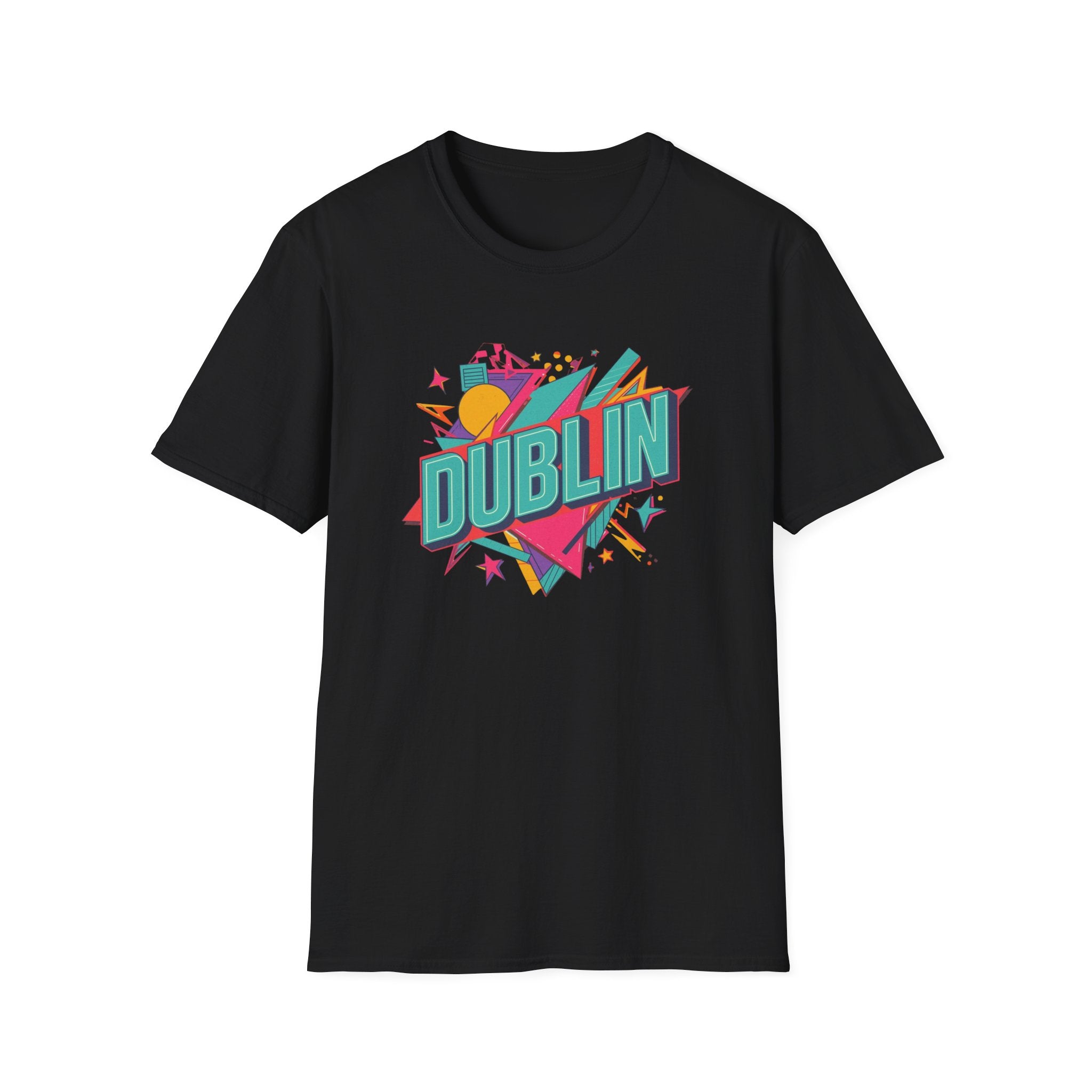 Dublin Retro Graphic T-Shirt — Bright 80s Style City Souvenir
