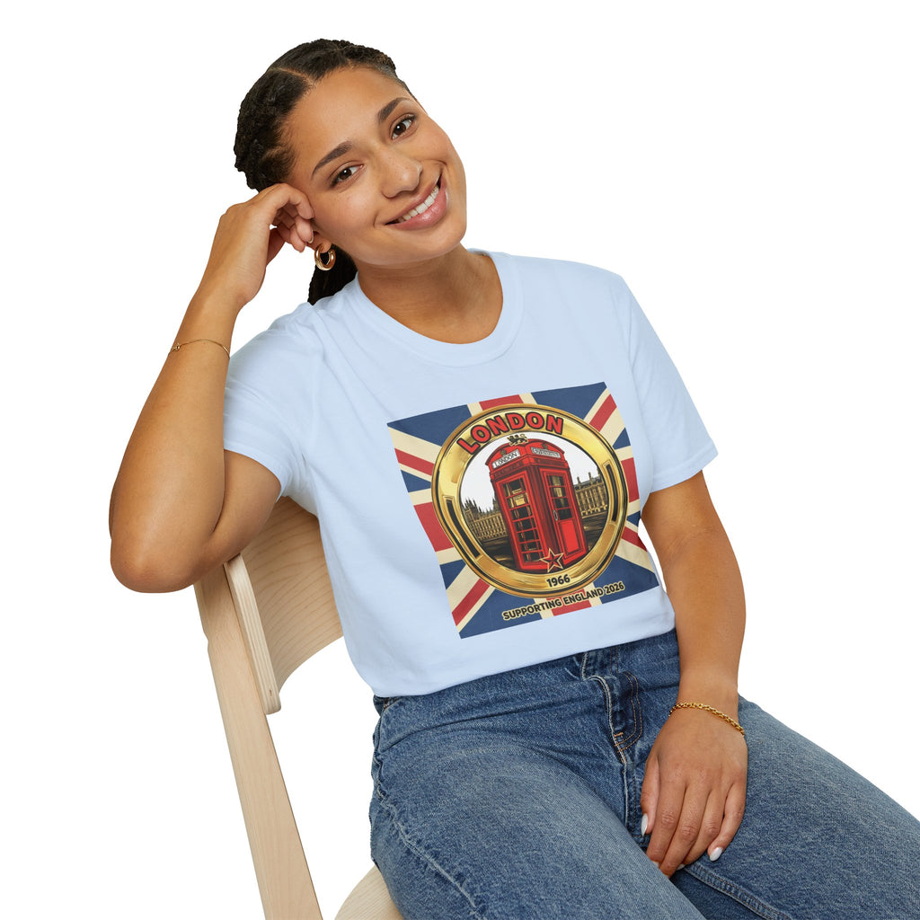 London Phone Booth T-Shirt World Cup 2026 — Vintage Union Jack Travel Supporters Tee