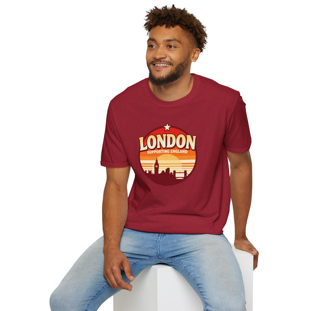 London Skyline T‑Shirt — Supporting England Retro Sunset Graphic