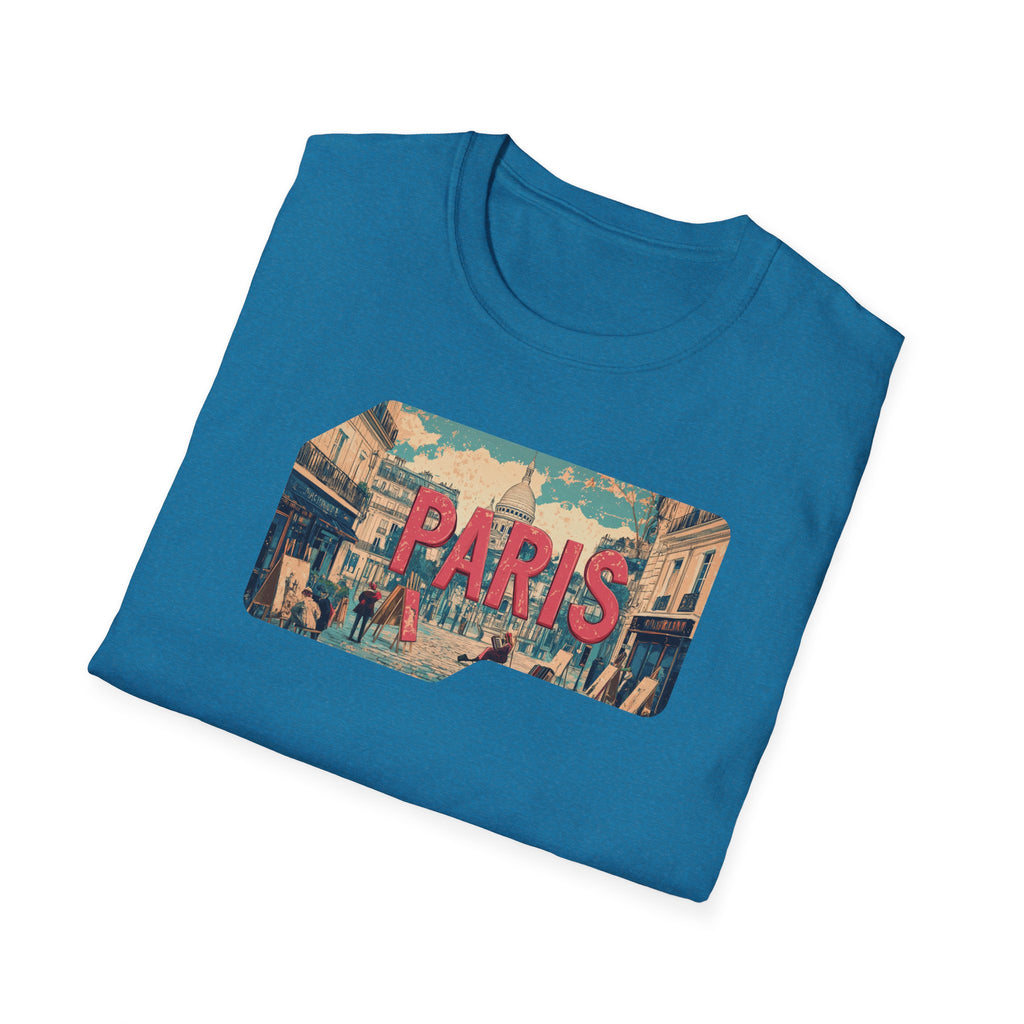Paris Retro Street Scene T-Shirt | Vintage Parisian Graphic