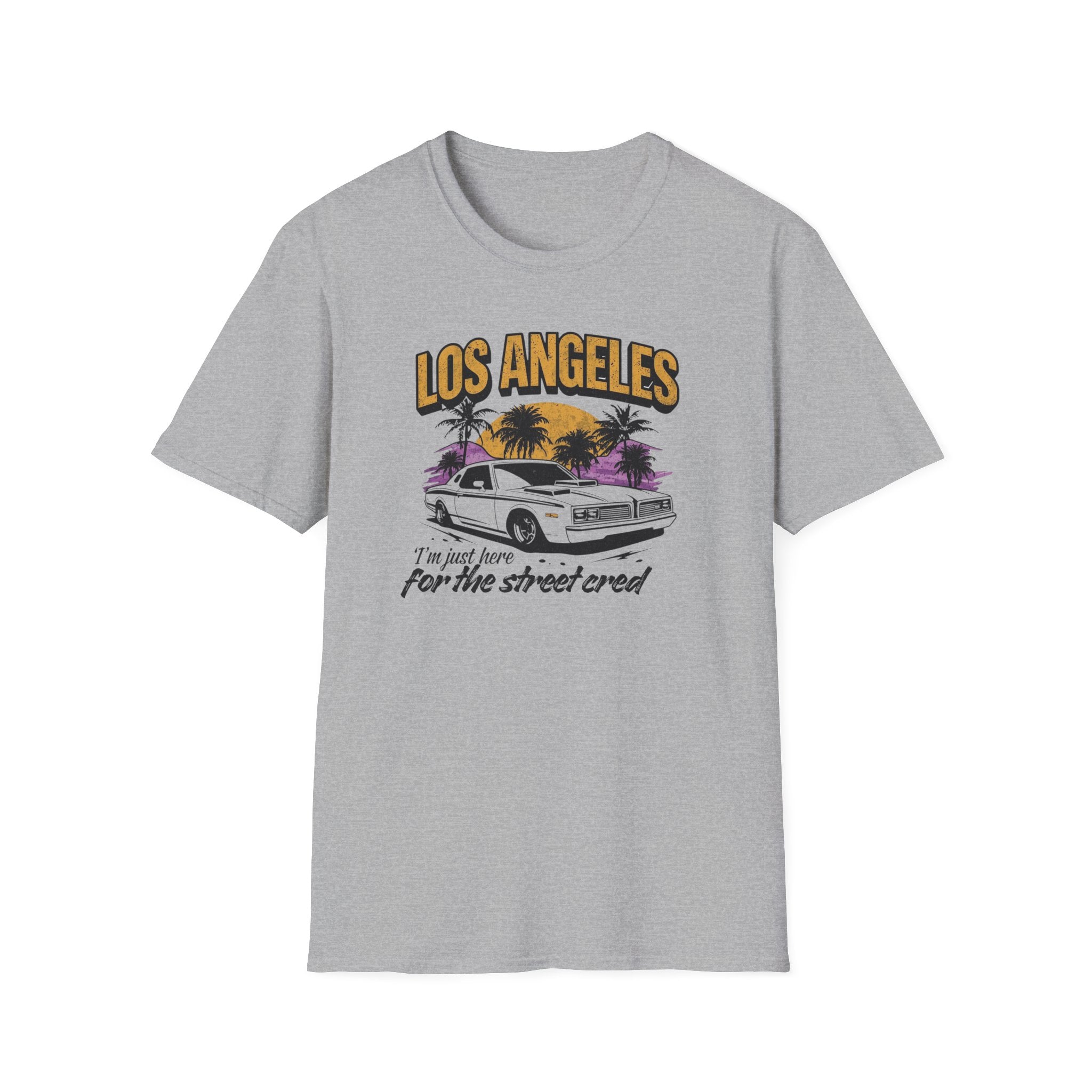 Los Angeles Retro Car T-Shirt — "For the Street Cred" Vintage Sunset Tee