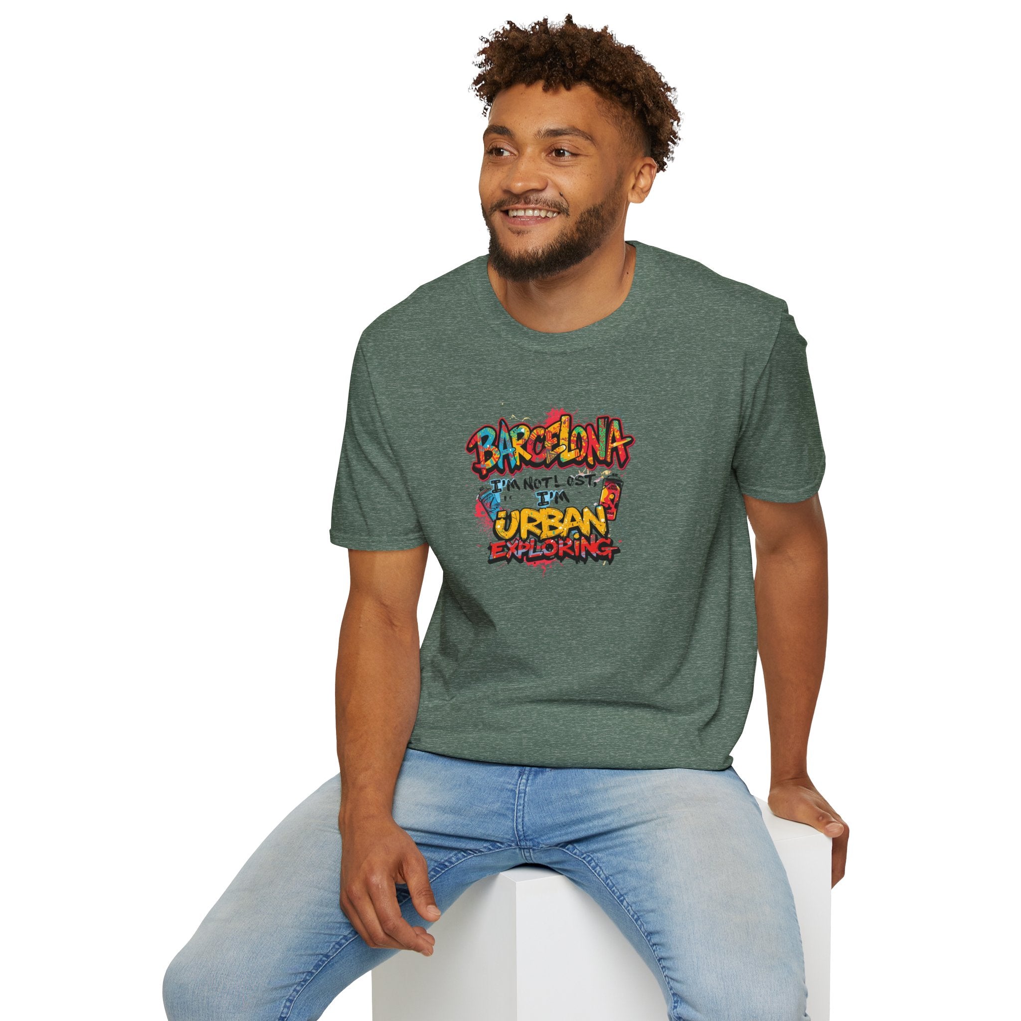 Barcelona Urban Graffiti T‑Shirt – Colorful Street Art Travel Tee