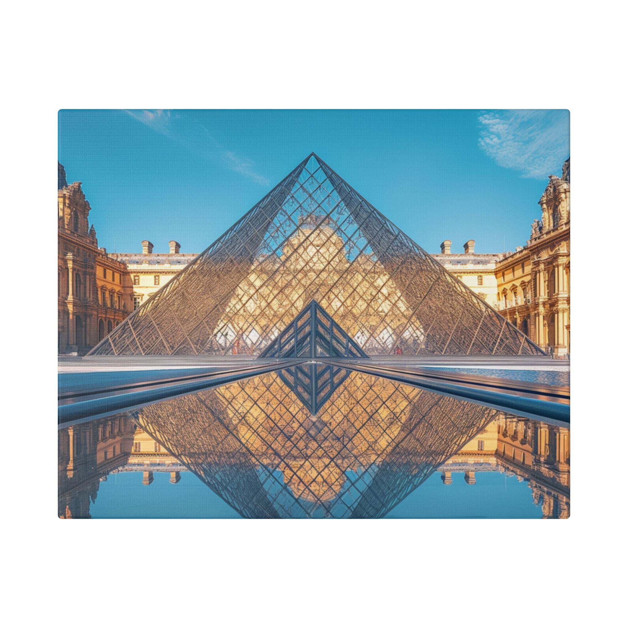 Louvre Glass Pyramid Canvas Print — Paris Travel Wall Art