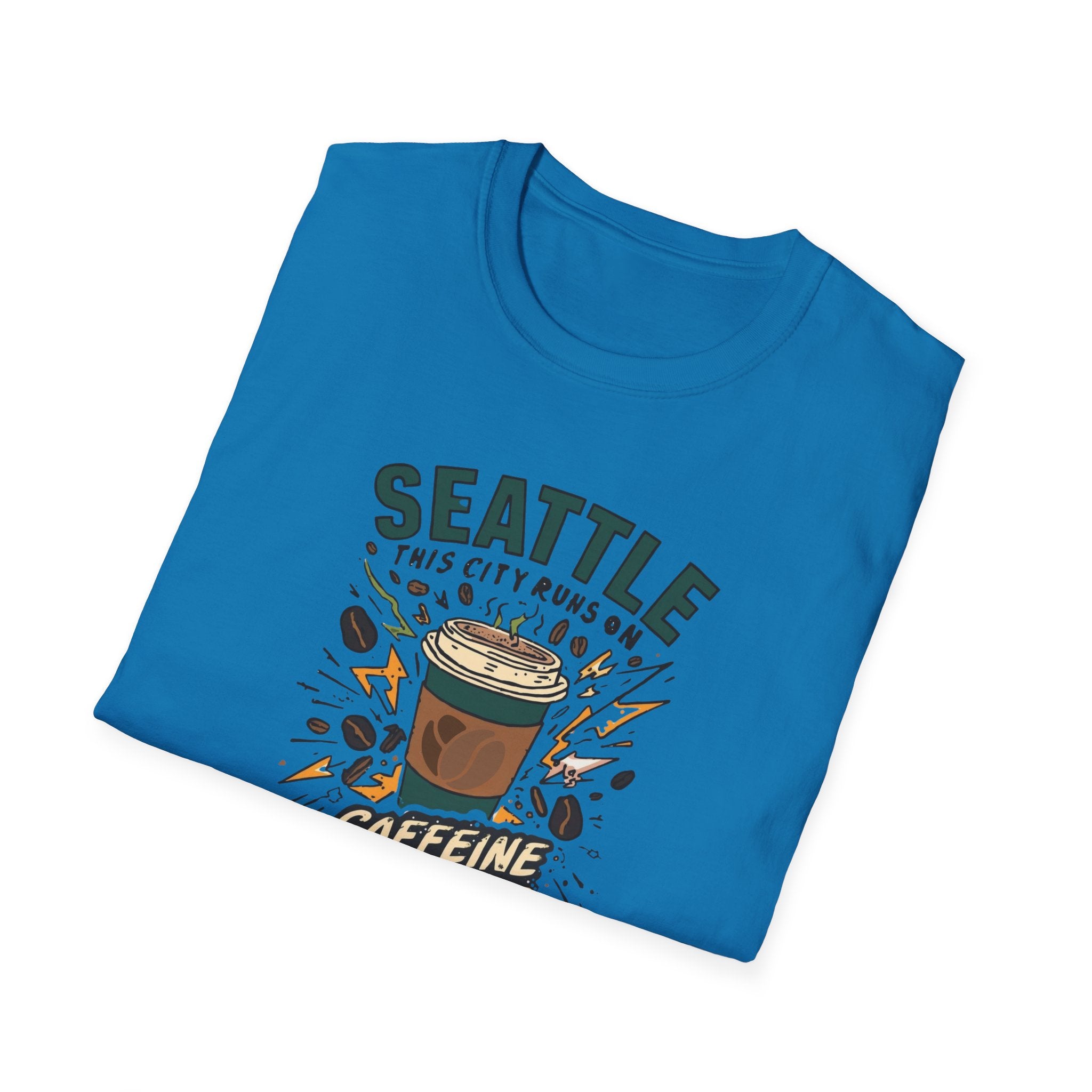 Seattle Caffeine Chaos T-Shirt – This City Runs on Coffee Graphic Tee