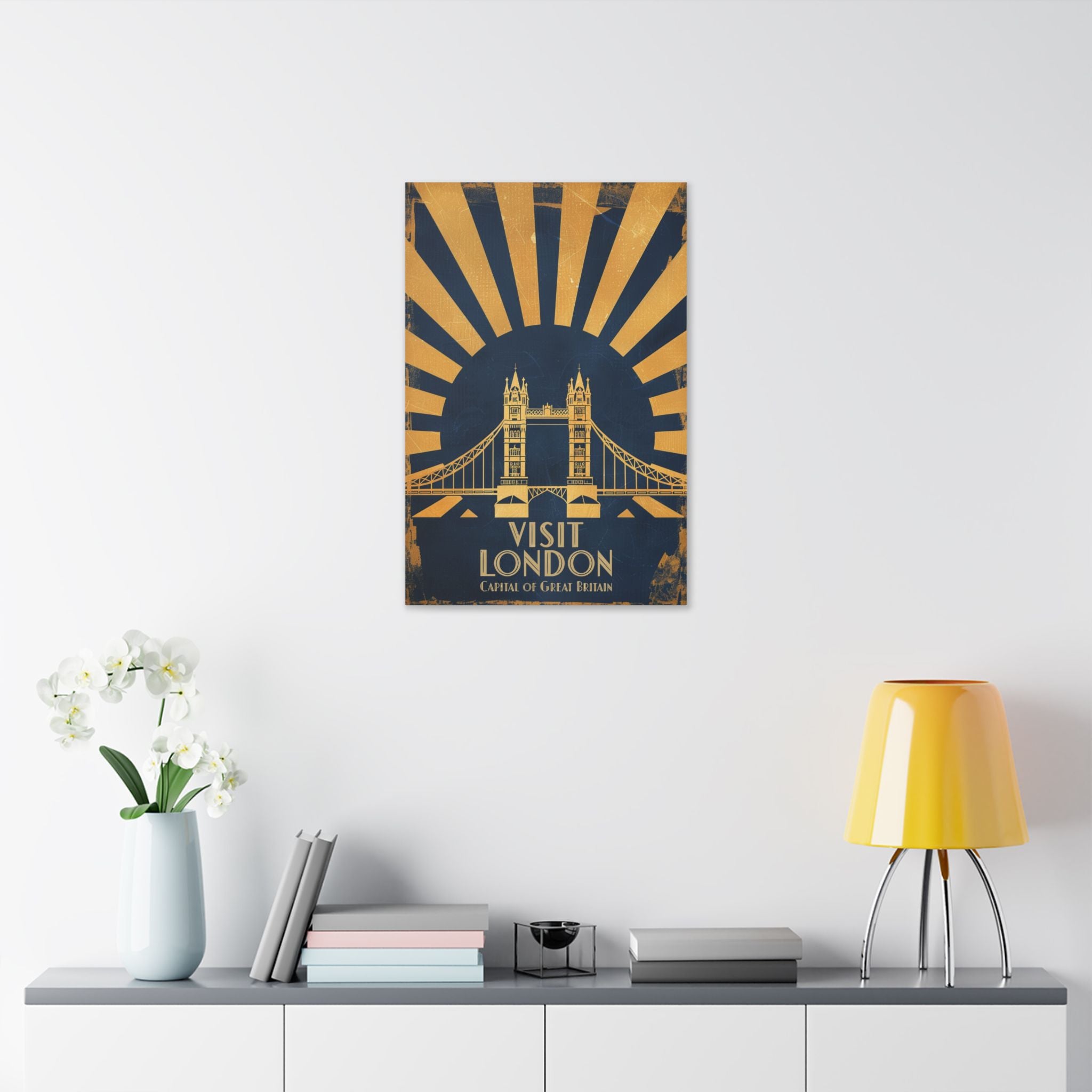 Canvas Wall Art — Vintage 'Visit London' Travel Poster