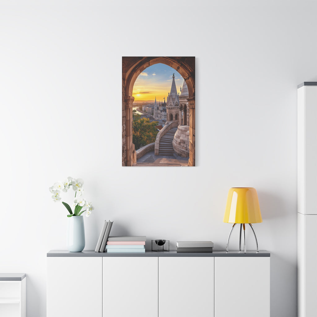 Budapest Fisherman's Bastion Sunset Canvas