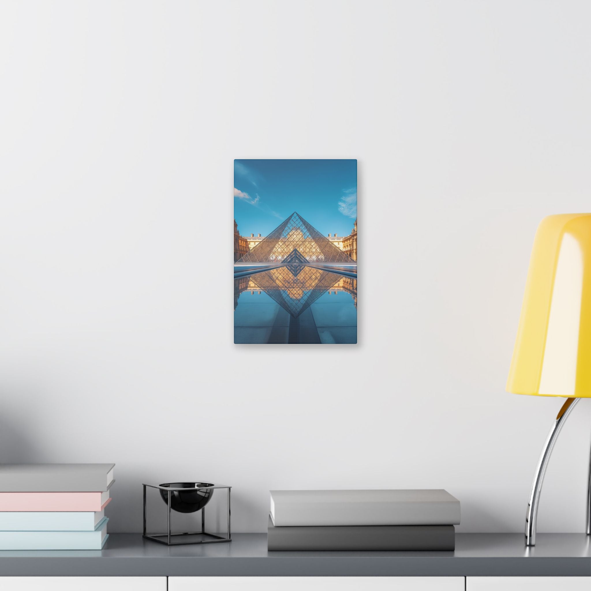 Louvre Glass Pyramid Canvas Print — Paris Travel Wall Art