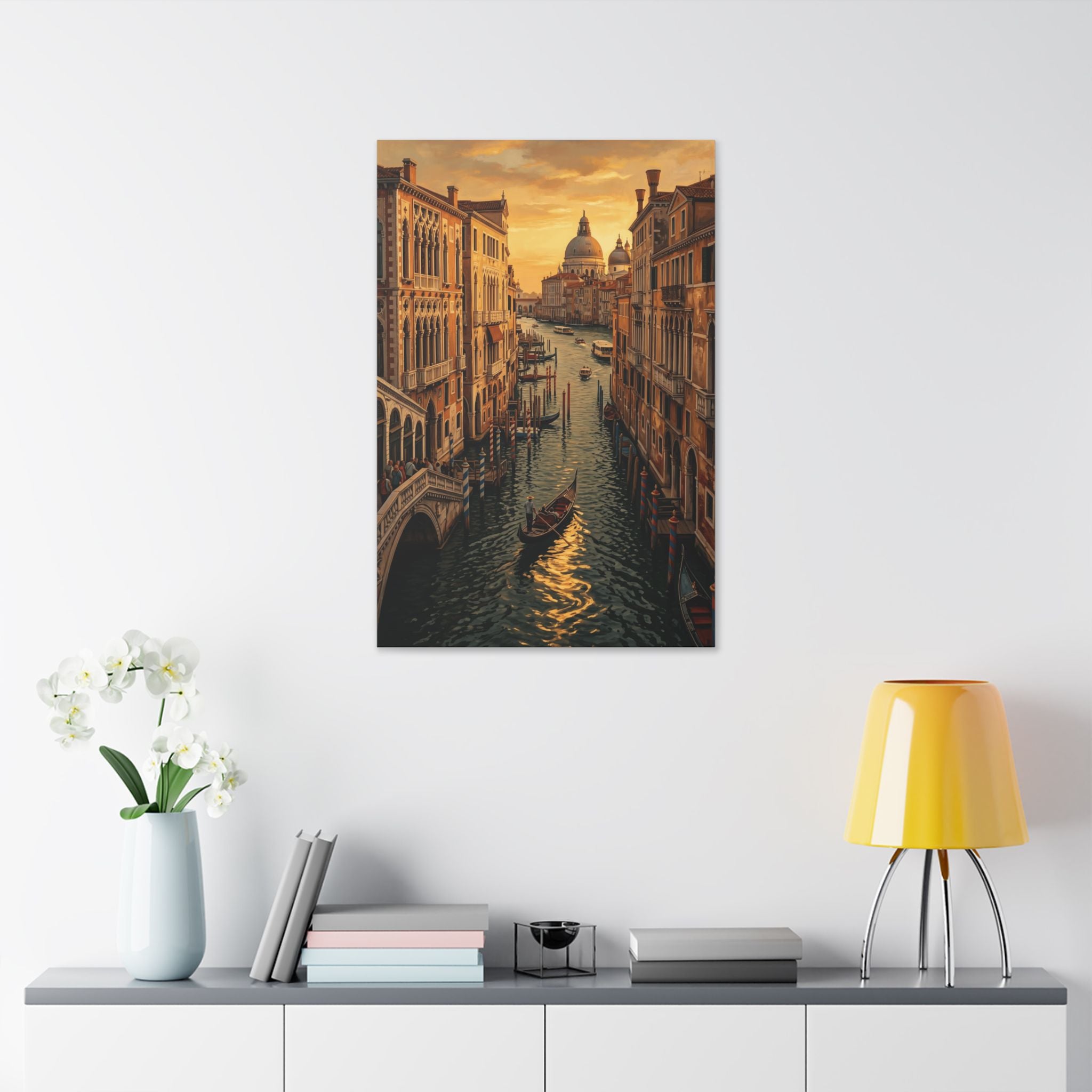 Venetian Canal Sunset Canvas Print