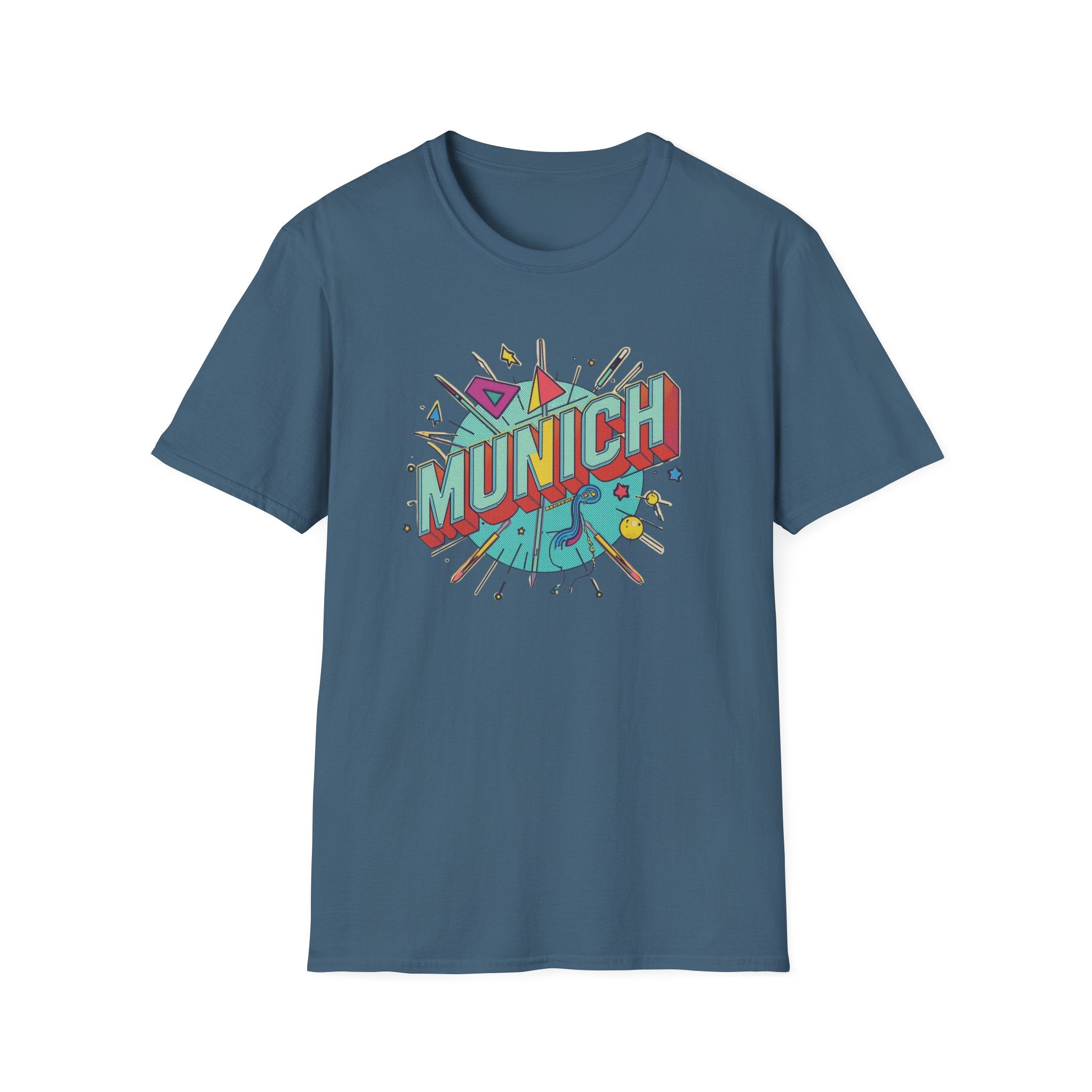 Munich Retro Graphic T-Shirt — Colorful Vintage City Design