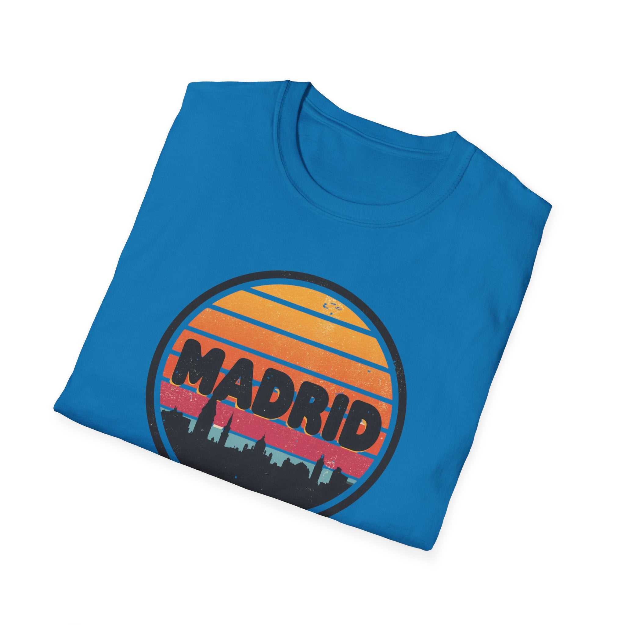Madrid Skyline T-Shirt — Vintage Sunset Cityscape Tee