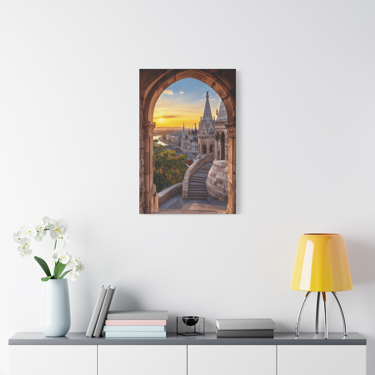 Budapest Fisherman's Bastion Sunset Canvas