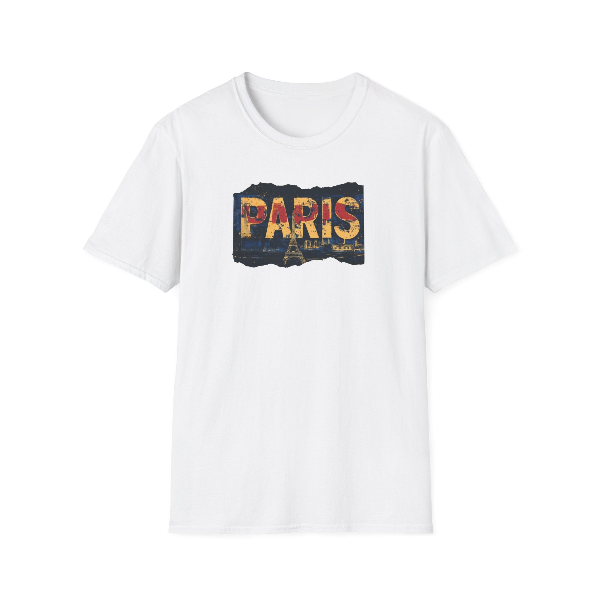 Paris Skyline Graphic T-Shirt | Vintage Textured Paris Design