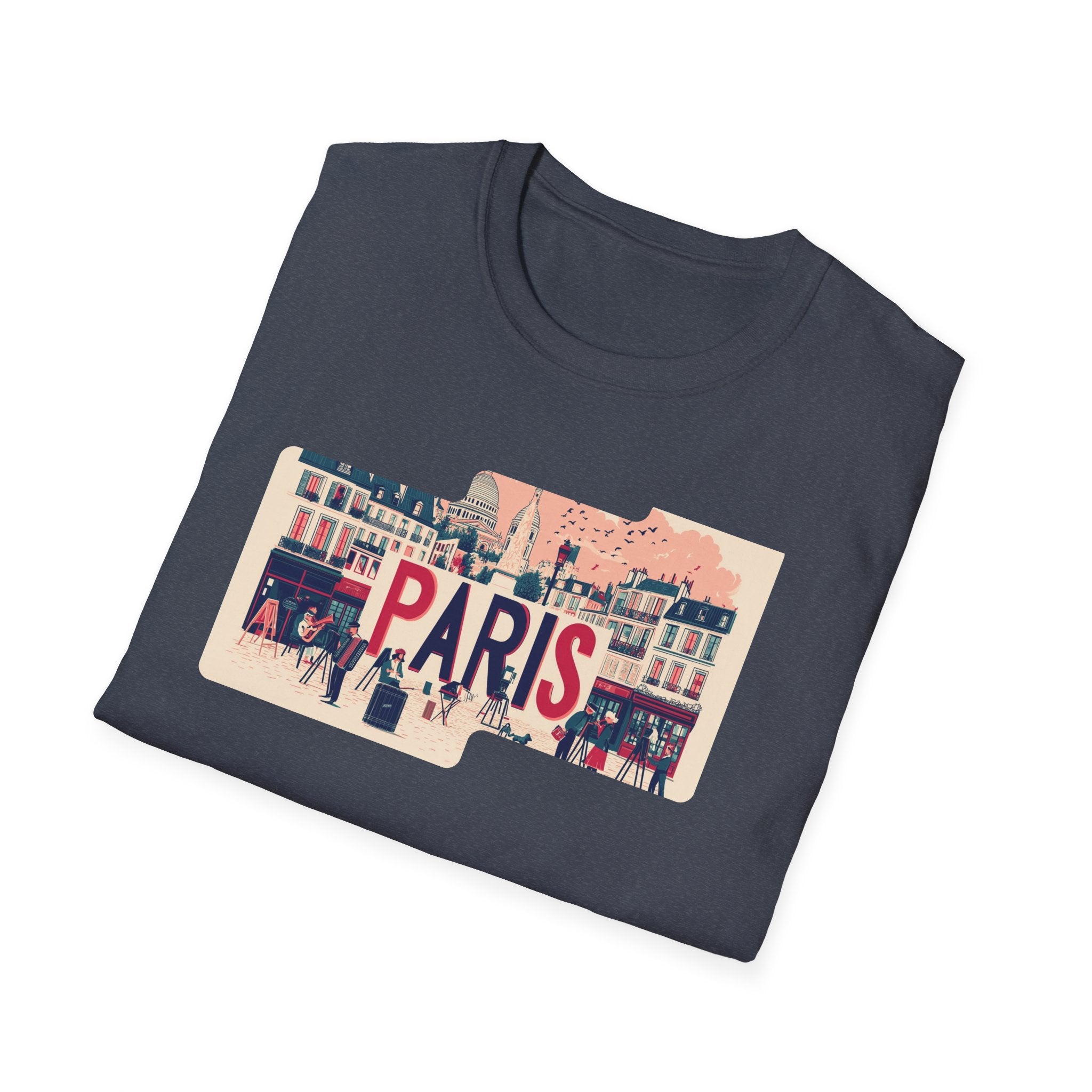 Paris Cityscape T-Shirt | Vintage French Street Illustration