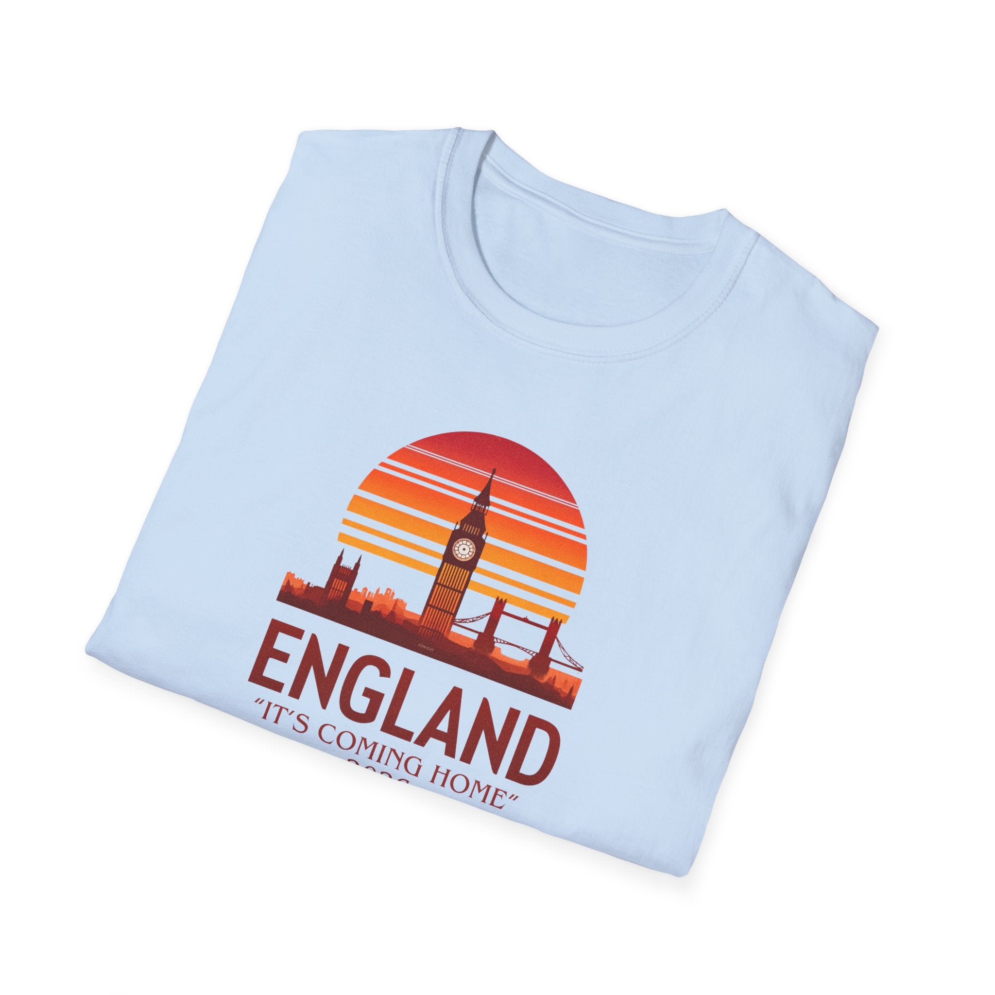 England Skyline World Cup 2026 T‑Shirt — "England It's Coming Home" Retro Sunset Tee