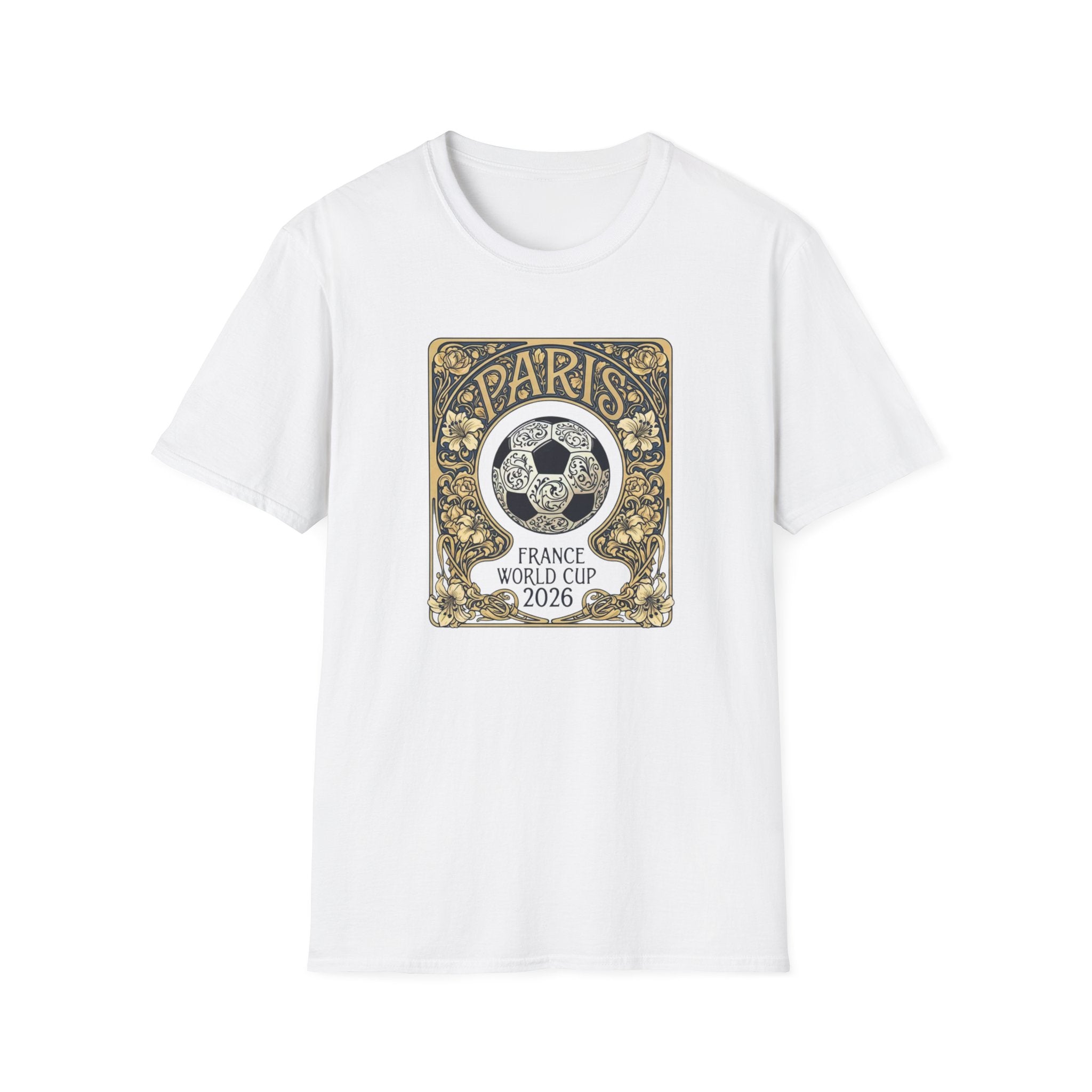 Paris 2026 World Cup Soccer T-Shirt — Retro Floral Football Design