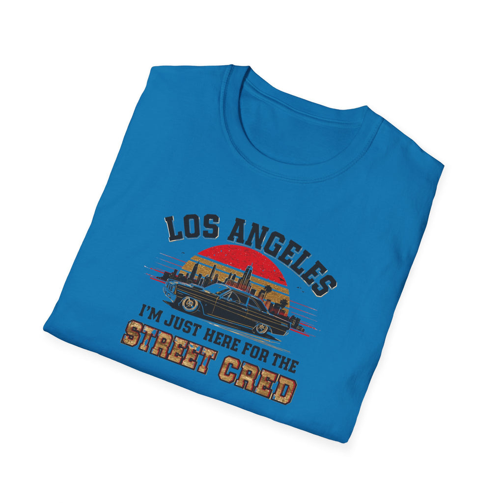 Los Angeles Vintage Sunset T-Shirt — "I’m Just Here for the Street Cred" Car Graphic