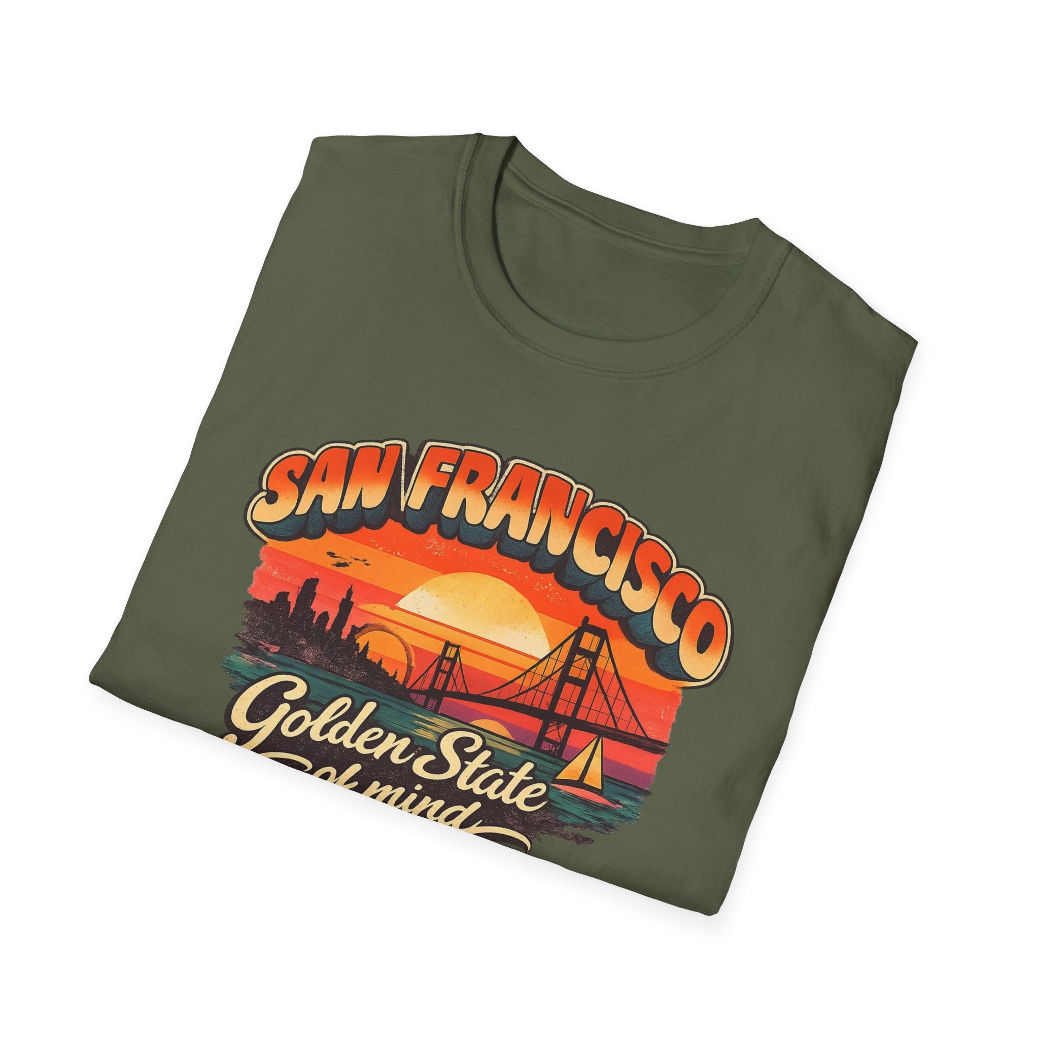 San Francisco Golden State T-Shirt — 'Golden State of Mind' Retro Sunset Tee