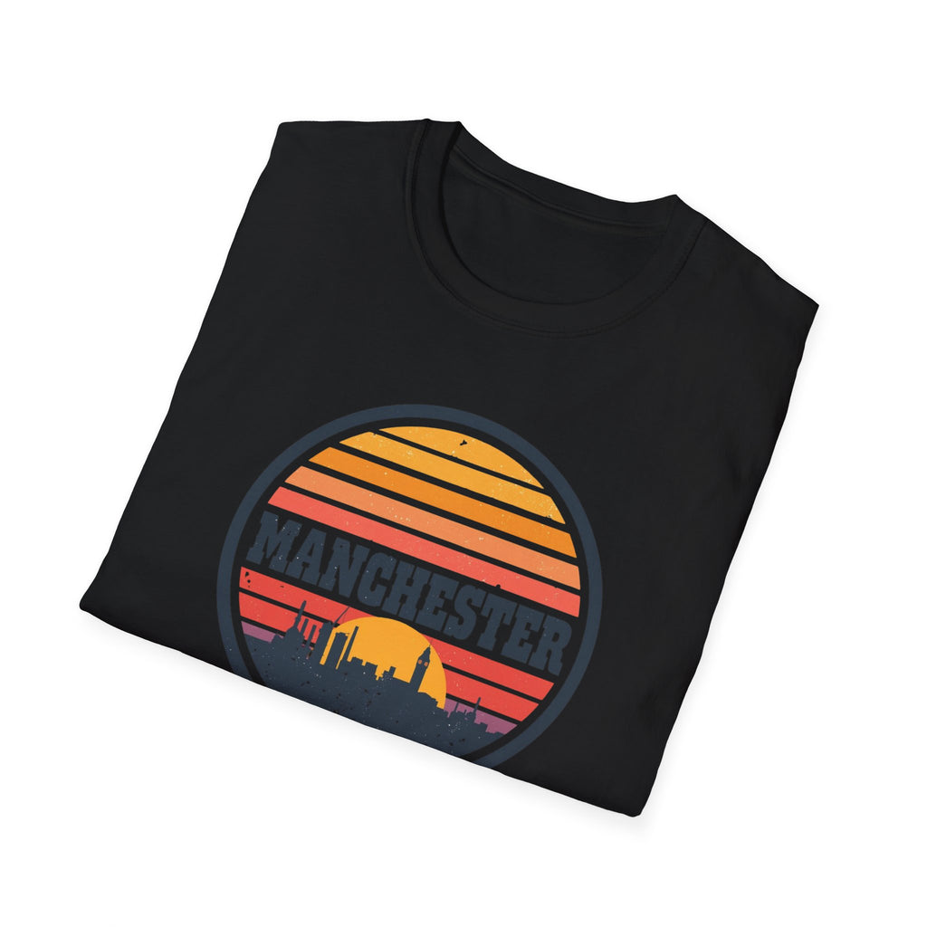 Manchester Skyline T‑Shirt — Retro Sunset City Tee
