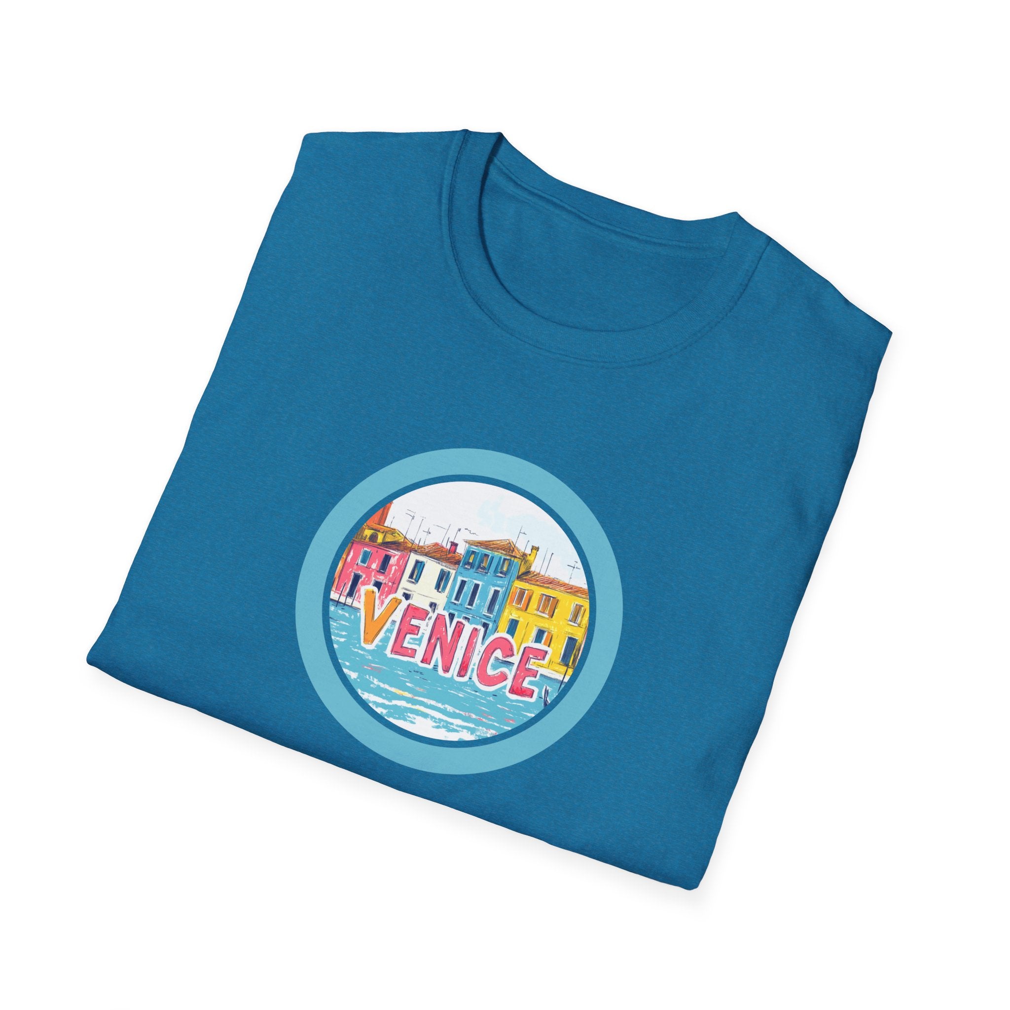 Colorful Venice Canal Illustration T-Shirt | Travel Souvenir