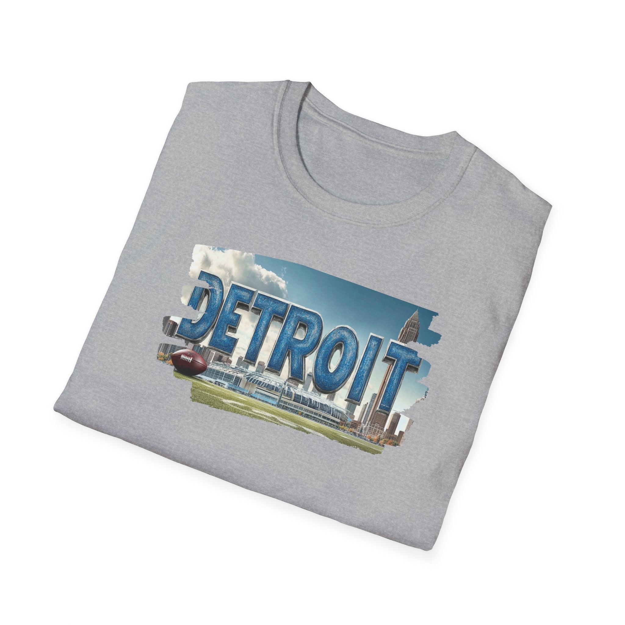 Detroit city skyline brushstroke T-Shirt | Motor City typography
