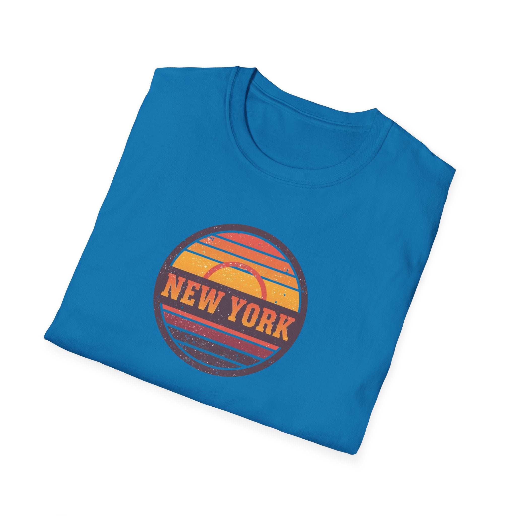 New York sunset badge T-Shirt | vintage retro city graphic