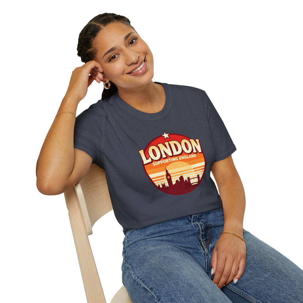 London Skyline T‑Shirt — Supporting England Retro Sunset Graphic