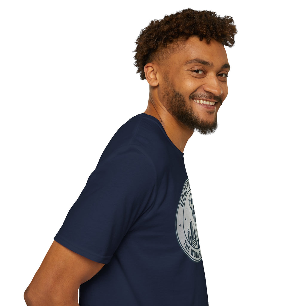 Houston 2026 Soccer Tee — "The World Has Landed" City Crest