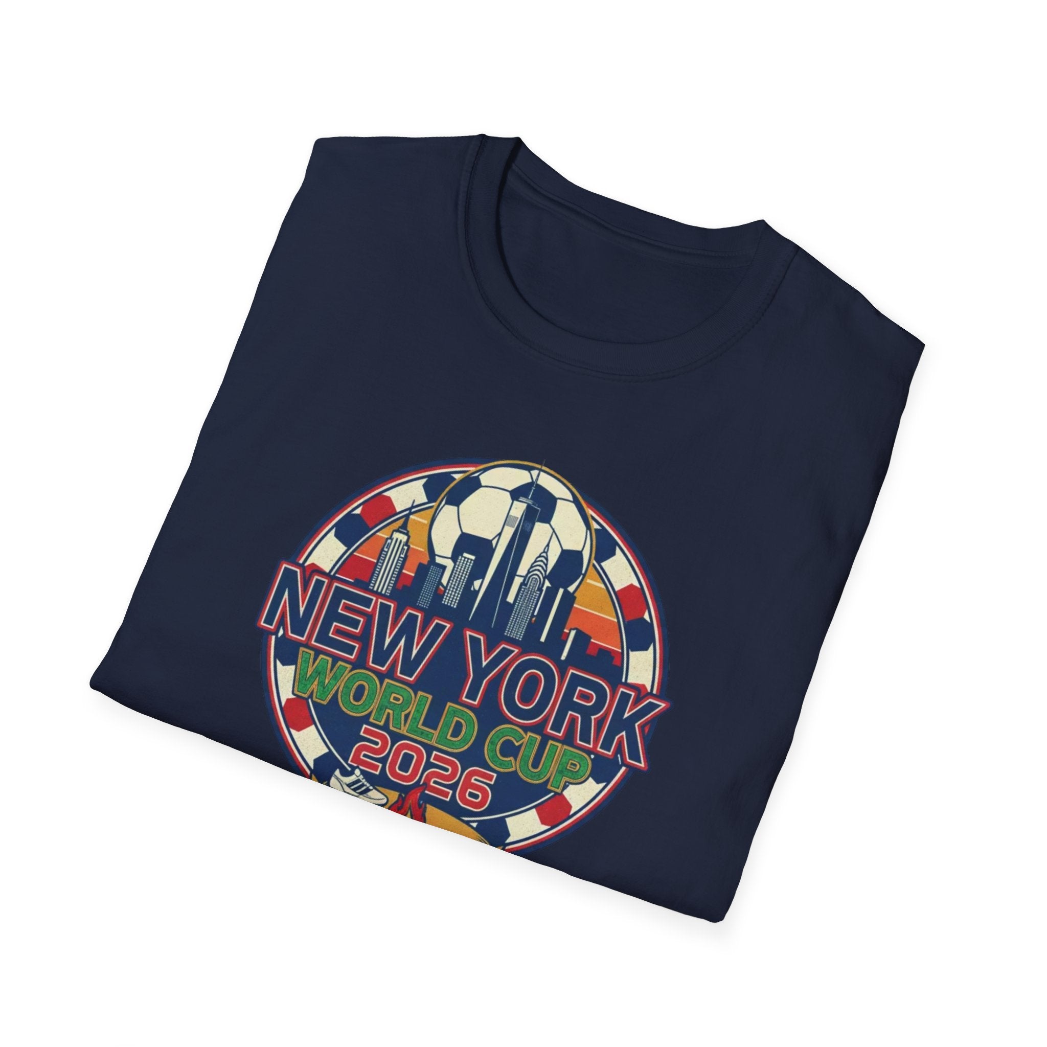 New York World Cup 2026 T-Shirt — Retro City Skyline Soccer Tee