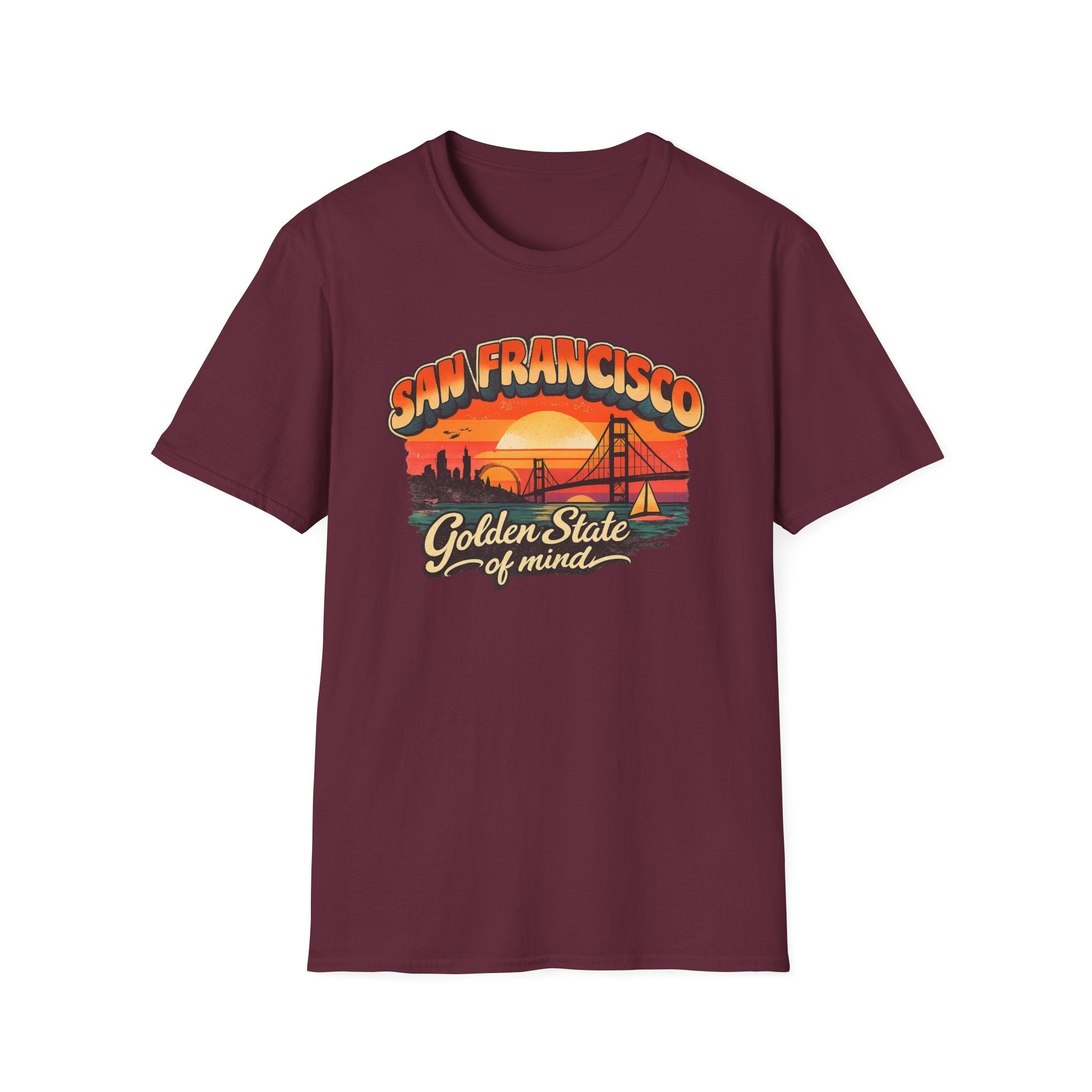 San Francisco Golden State T-Shirt — 'Golden State of Mind' Retro Sunset Tee