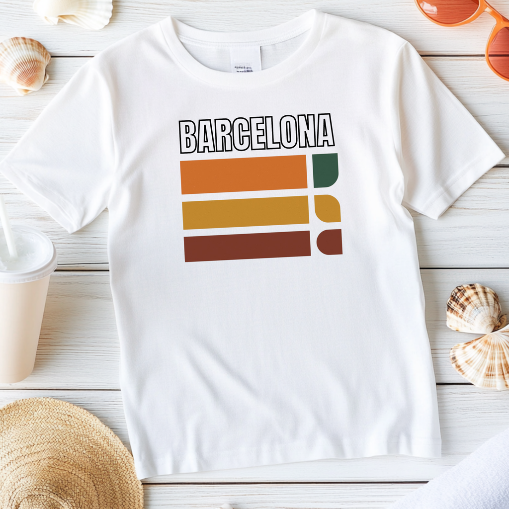 Barcelona retro stripes T-Shirt | vintage travel city tee